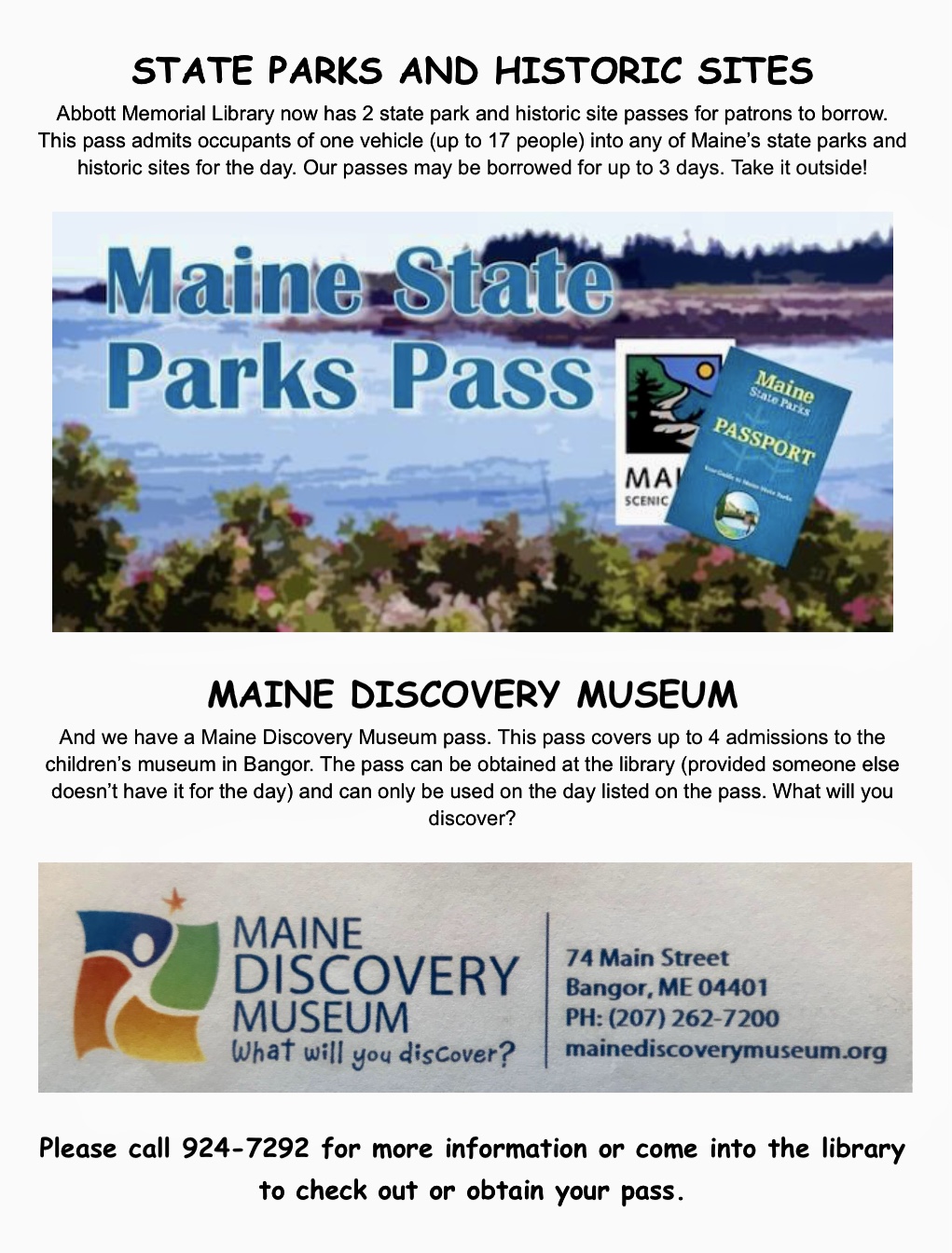 Free Maine State Parks and Historic Sites and Maine Discovery Museum